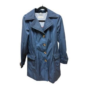 Steve Madden Women's Long Navy Blue Trench Jacket. Sz M. NO BELT